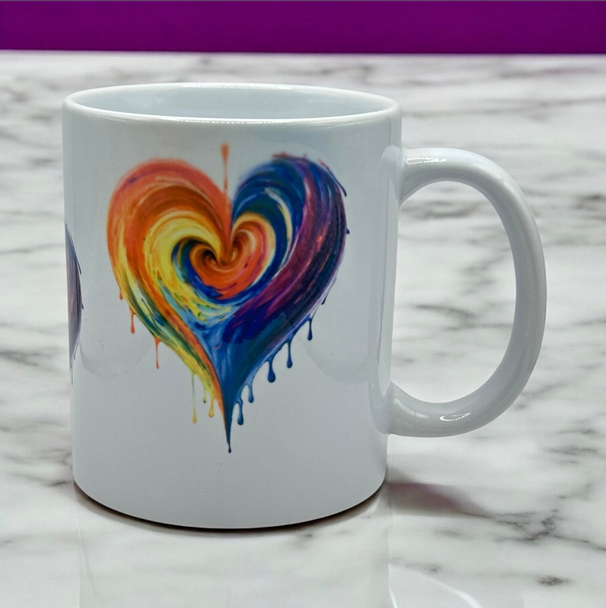 11oz White Ceramic Bleeding Hearts Mug
