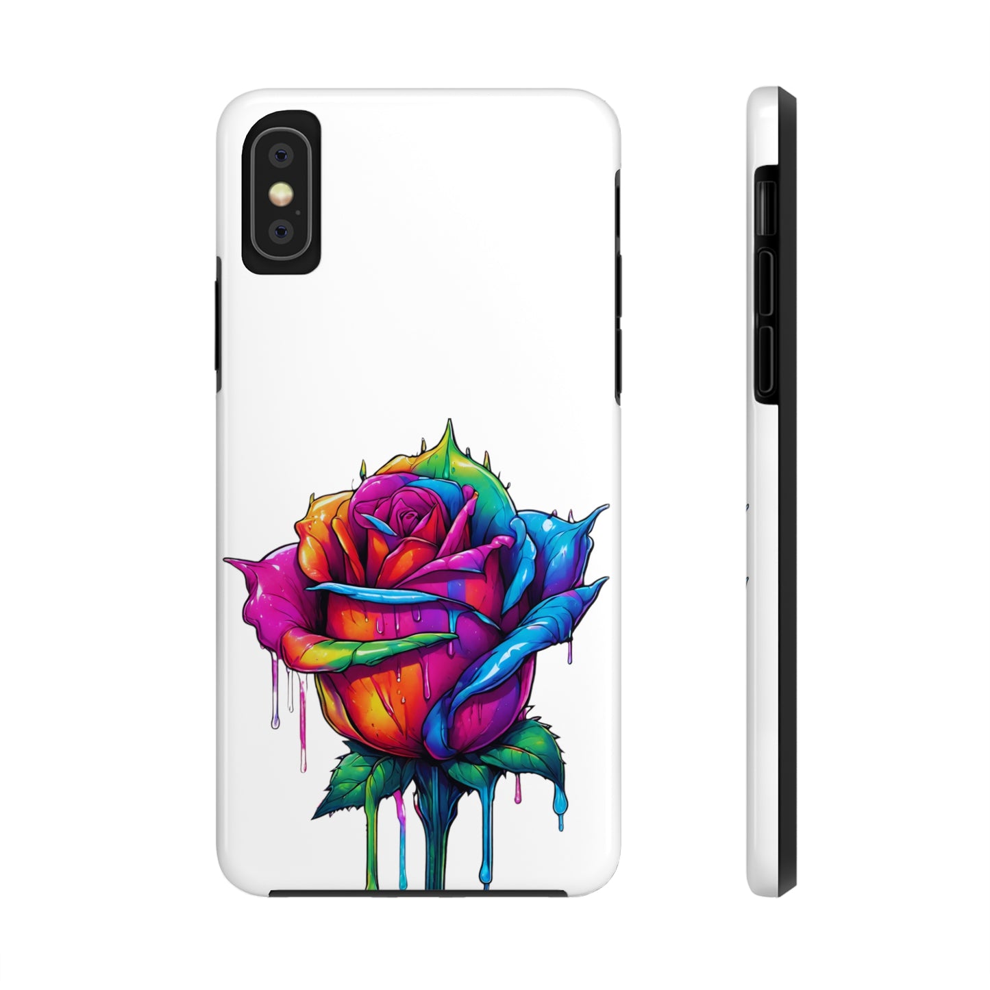 Rose Bleeding Colors On White Tough Phone Cases