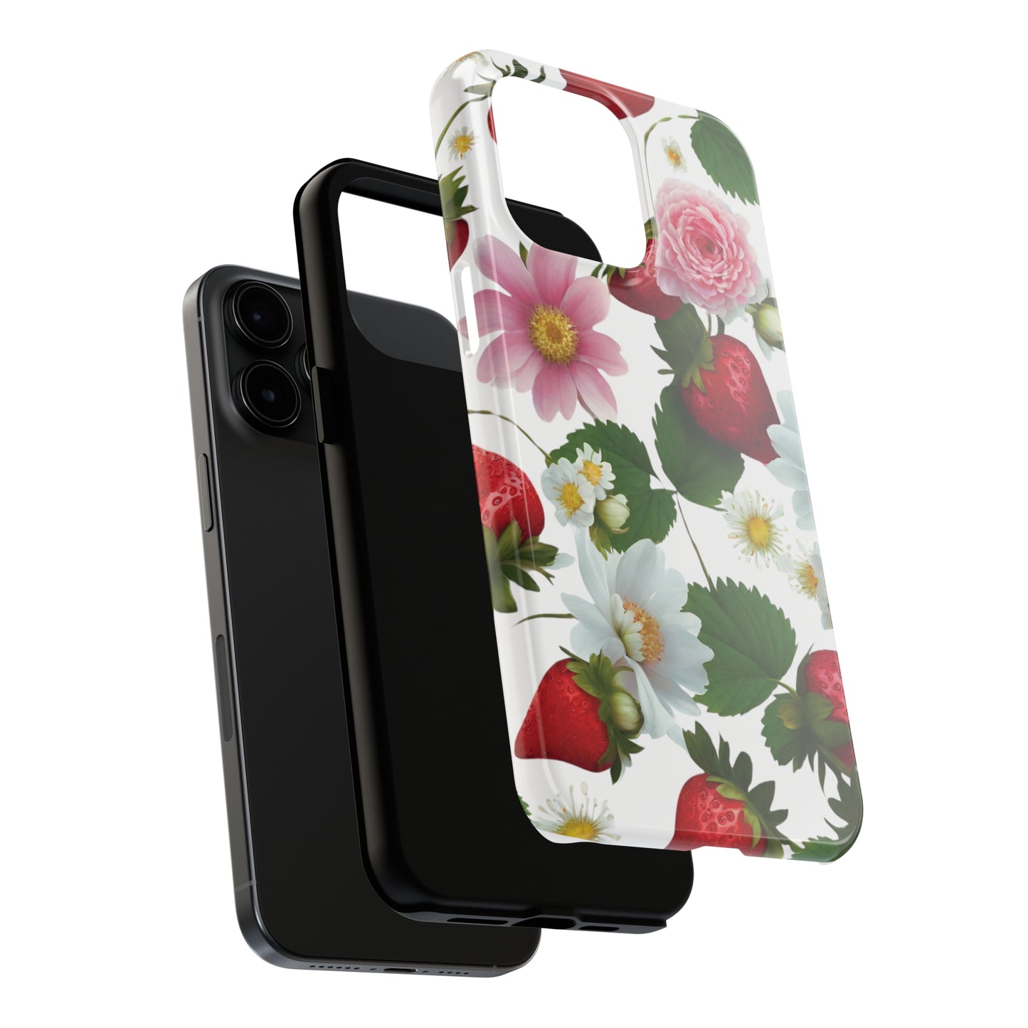 Floral Strawberries Design Tough Phone Cases