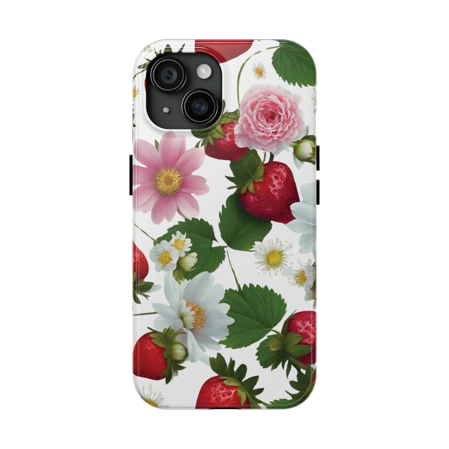 Floral Strawberries Design Tough Phone Cases