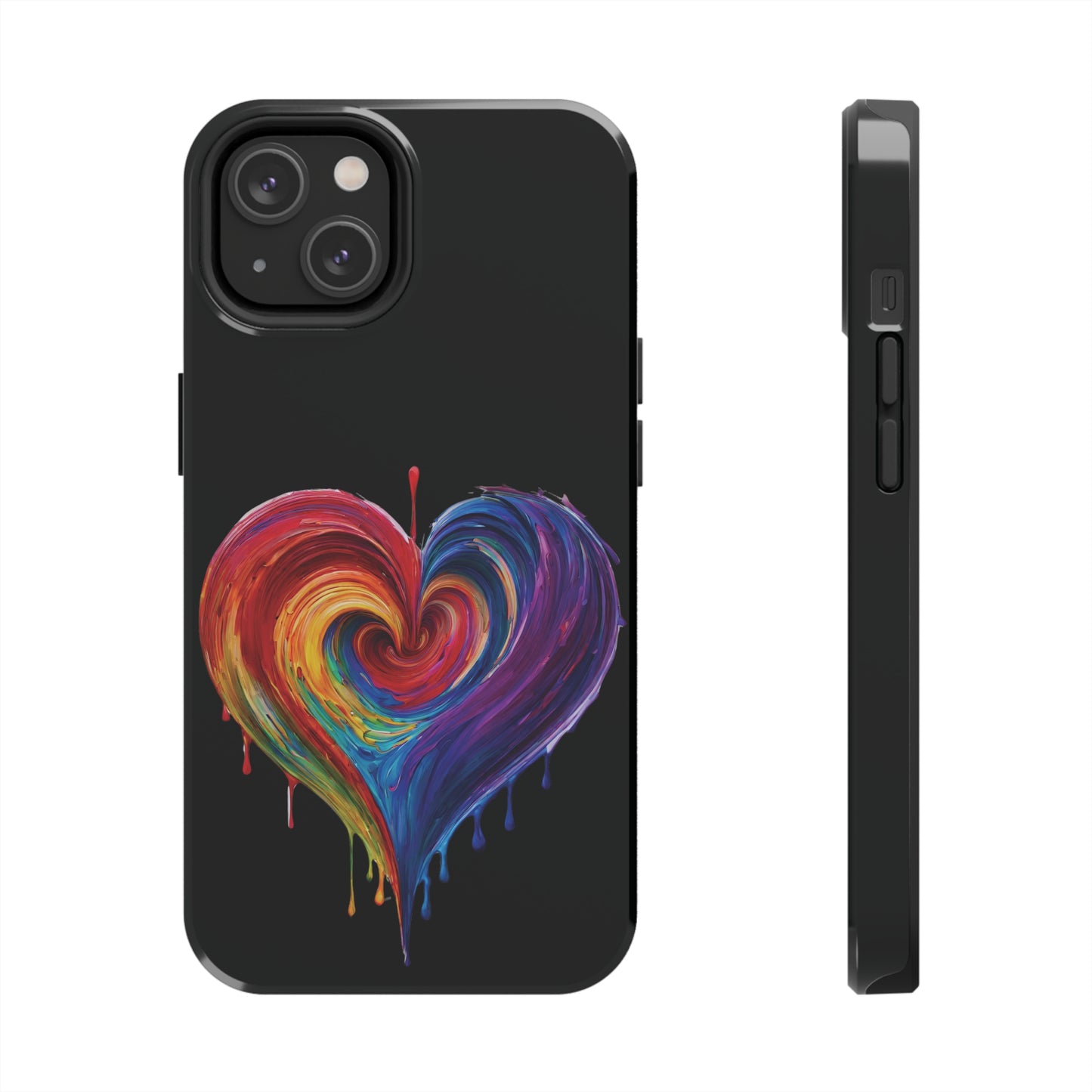Heart Bleeding Colors Design Tough Phone Cases