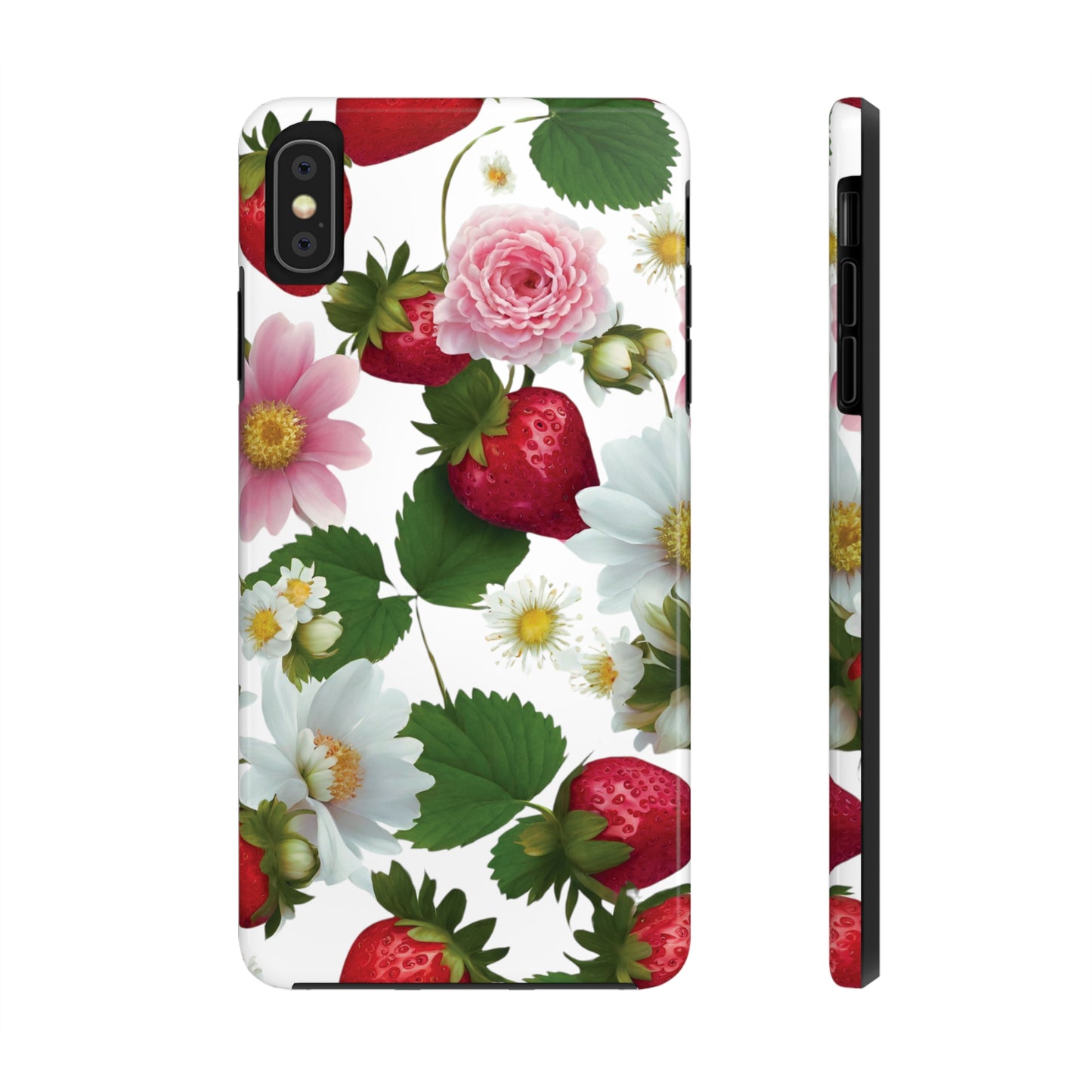 Floral Strawberries Design Tough Phone Cases