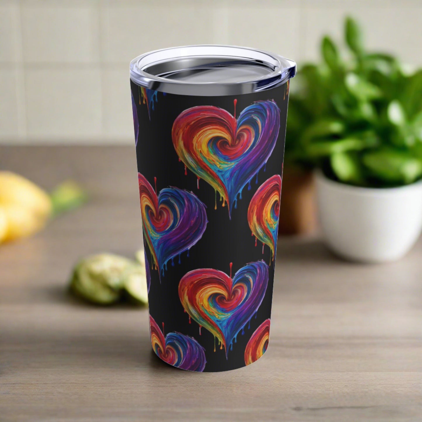 Heart bleeding Colors Tumbler 20oz Dishwasher Safe Rainbow