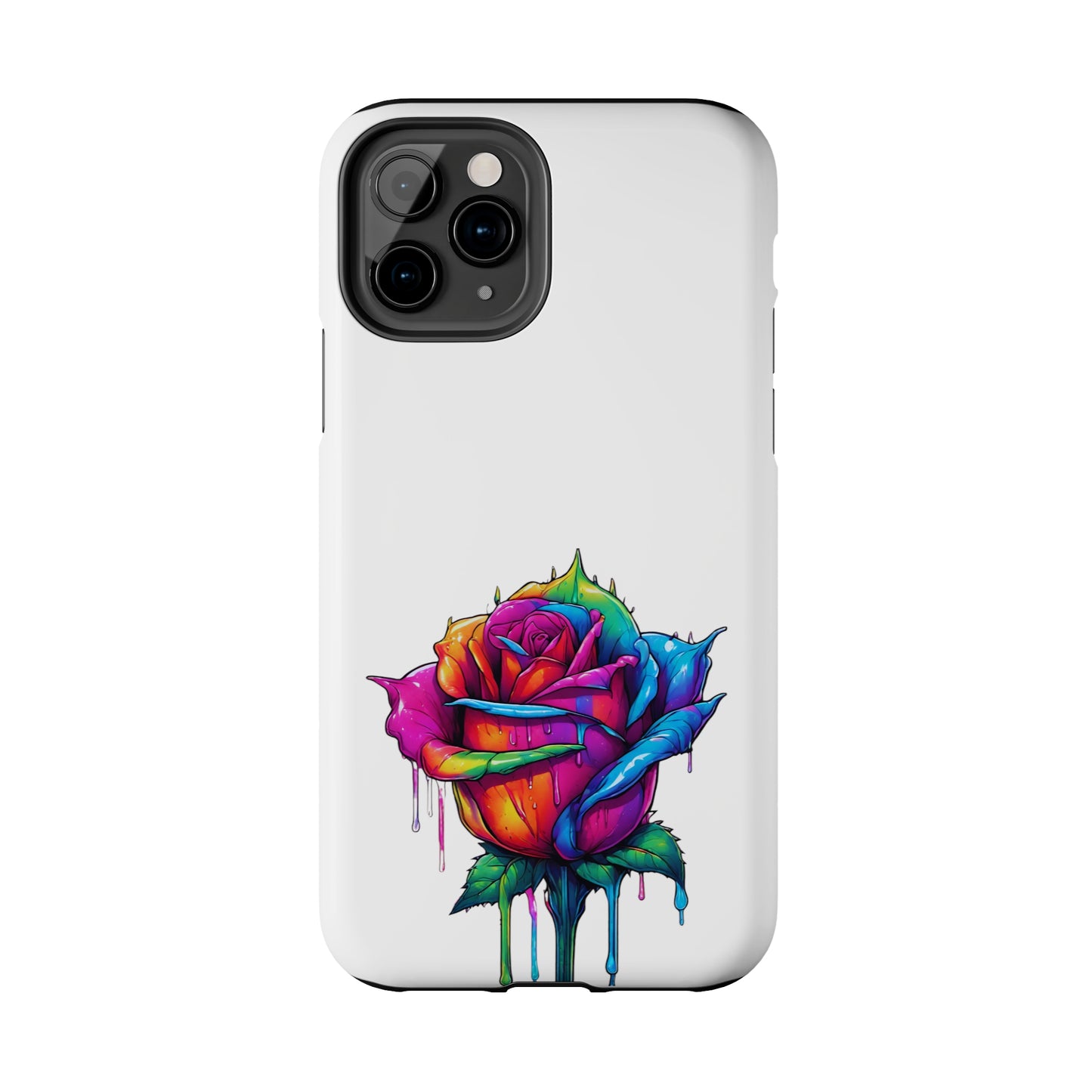 Rose Bleeding Colors On White Tough Phone Cases