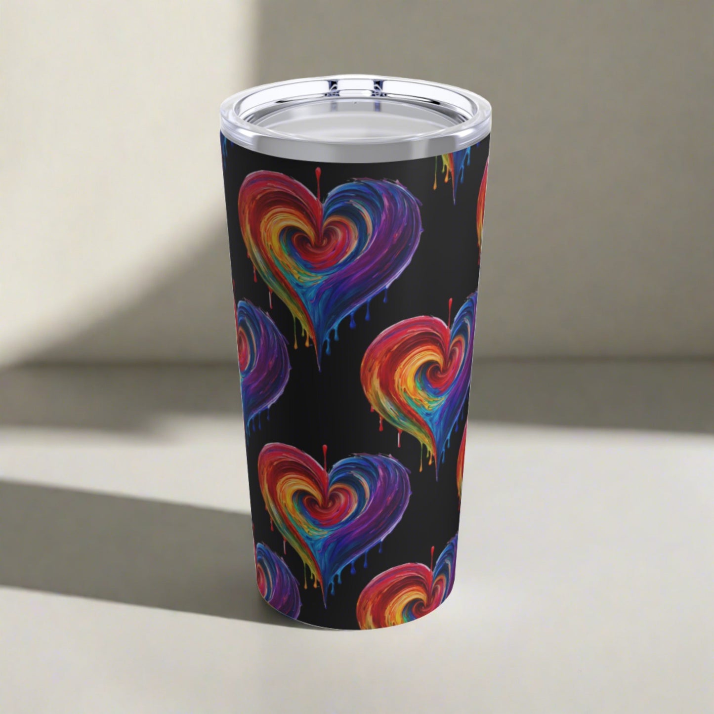 Heart bleeding Colors Tumbler 20oz Dishwasher Safe Rainbow