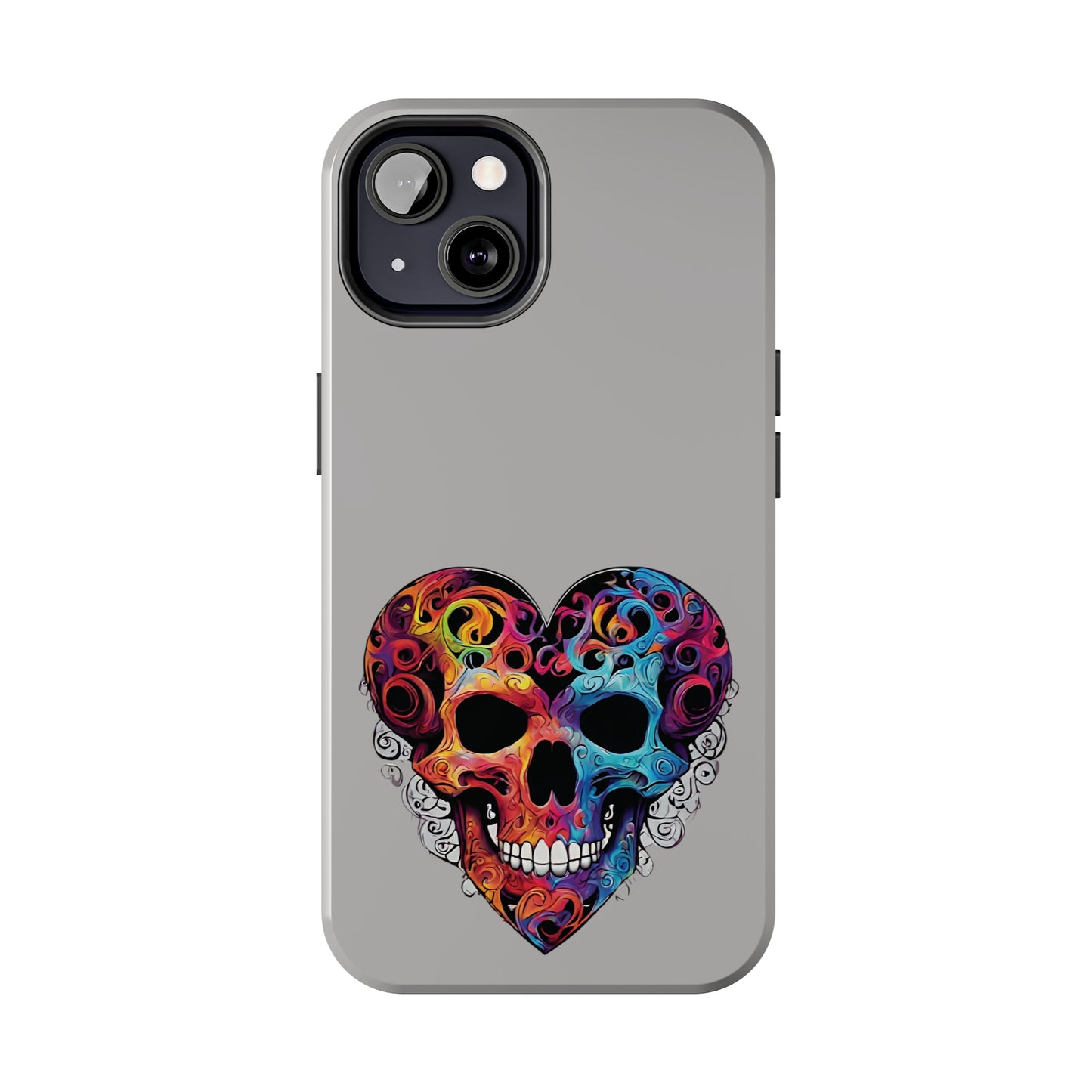 Colorful Heart Skull Tough Phone Cases