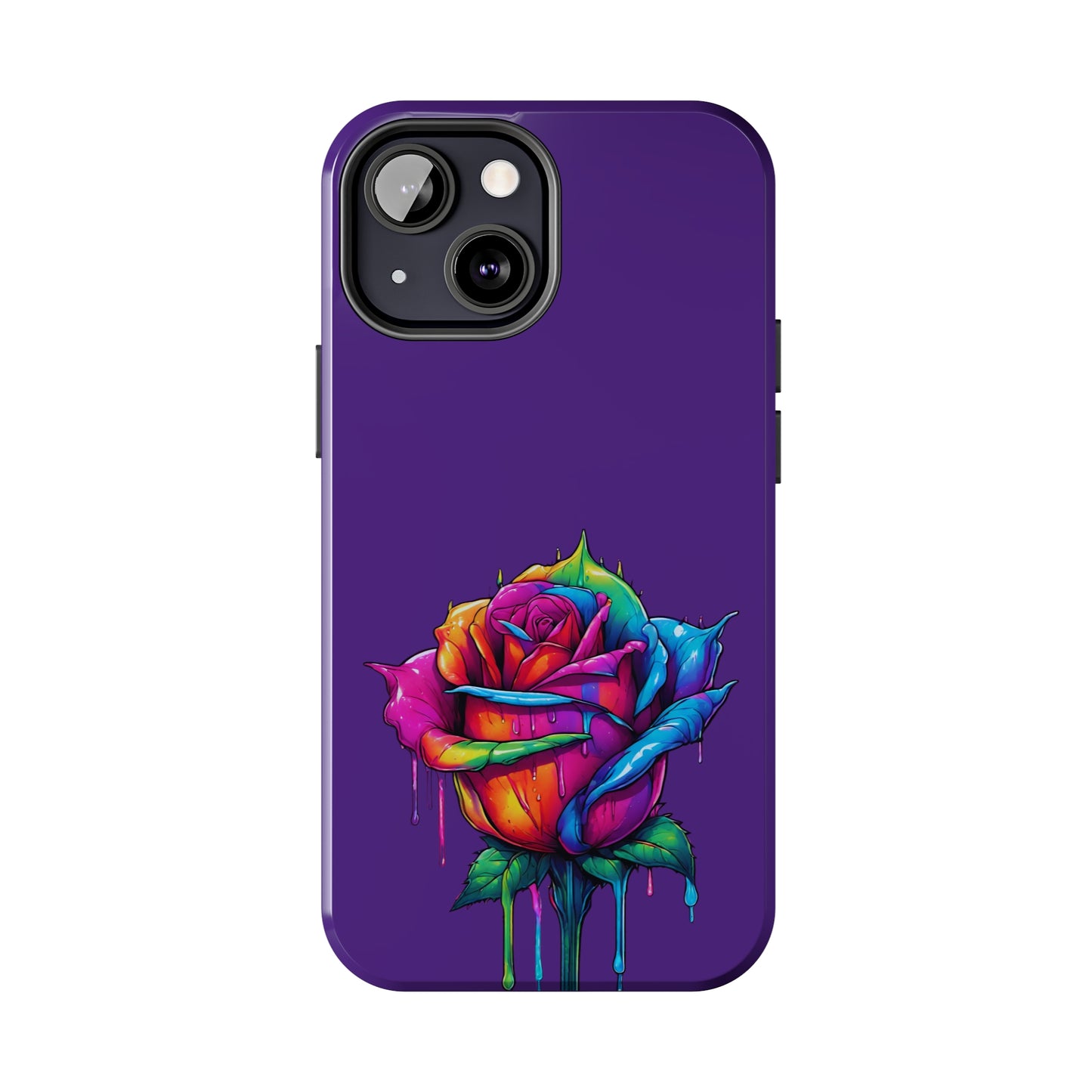 Rose Bleeding Colors on Purple Tough Phone Cases