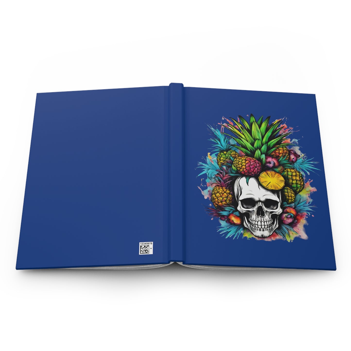 Colorful Mamba Skull on Dark Blue Hardcover Journal Matte