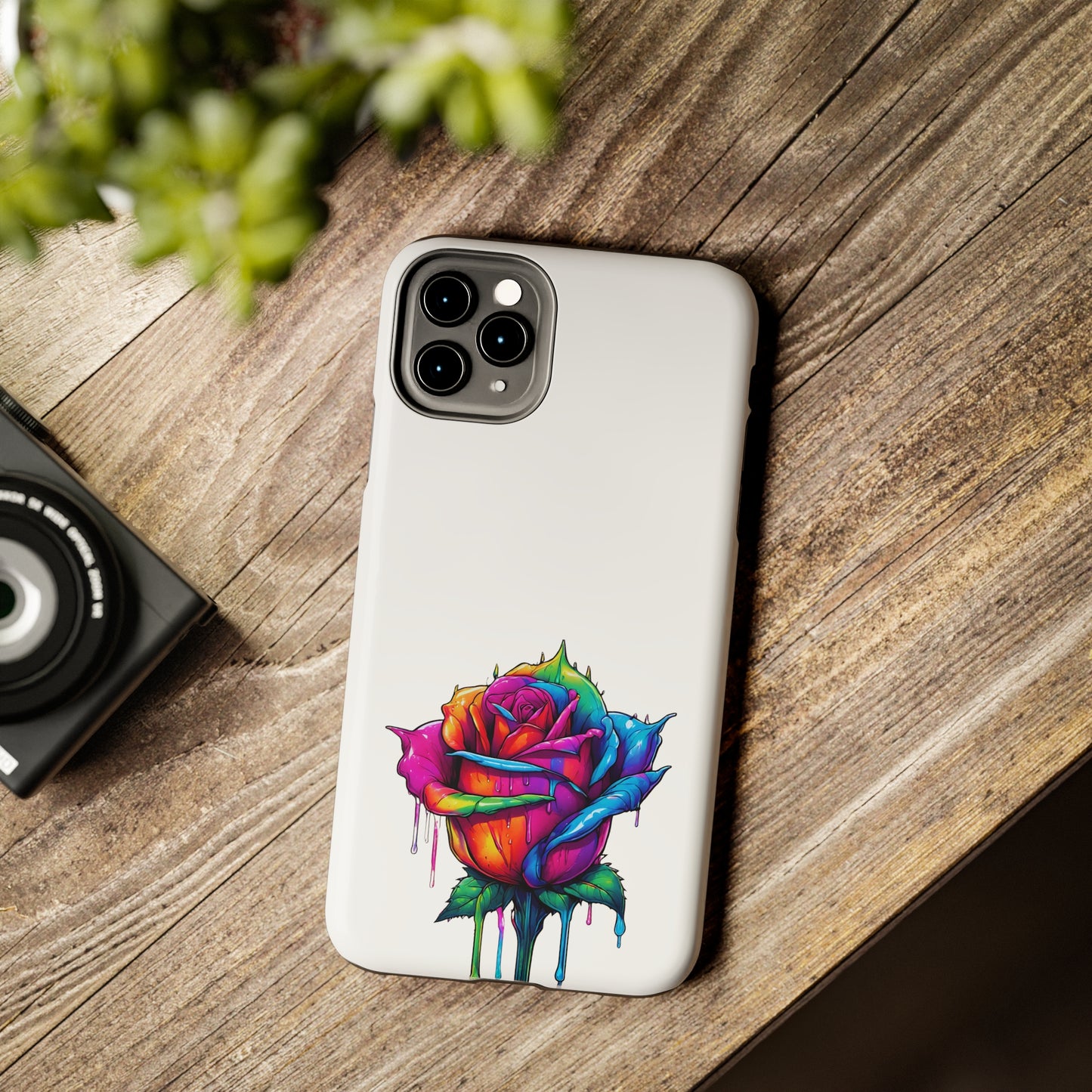 Rose Bleeding Colors On White Tough Phone Cases