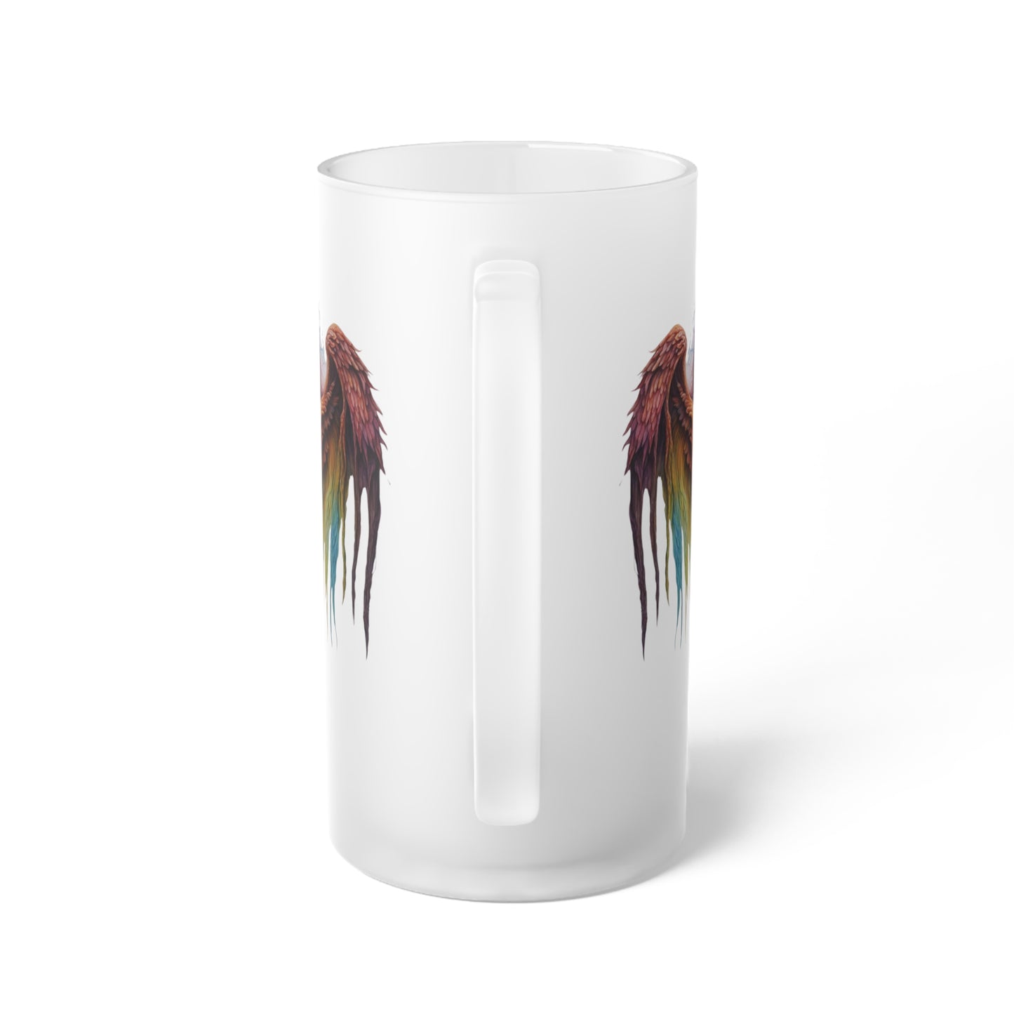 Demon Skull Bleeding Colors Frosted Glass Beer Mug