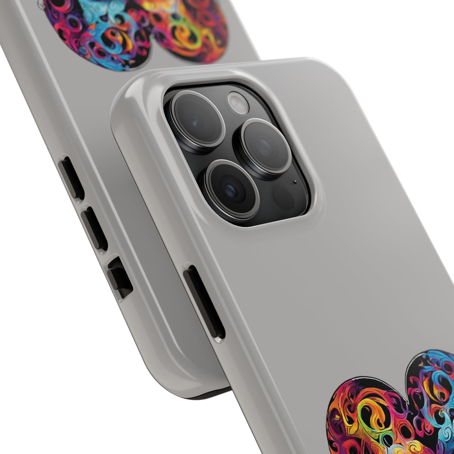 Colorful Heart Skull Tough Phone Cases