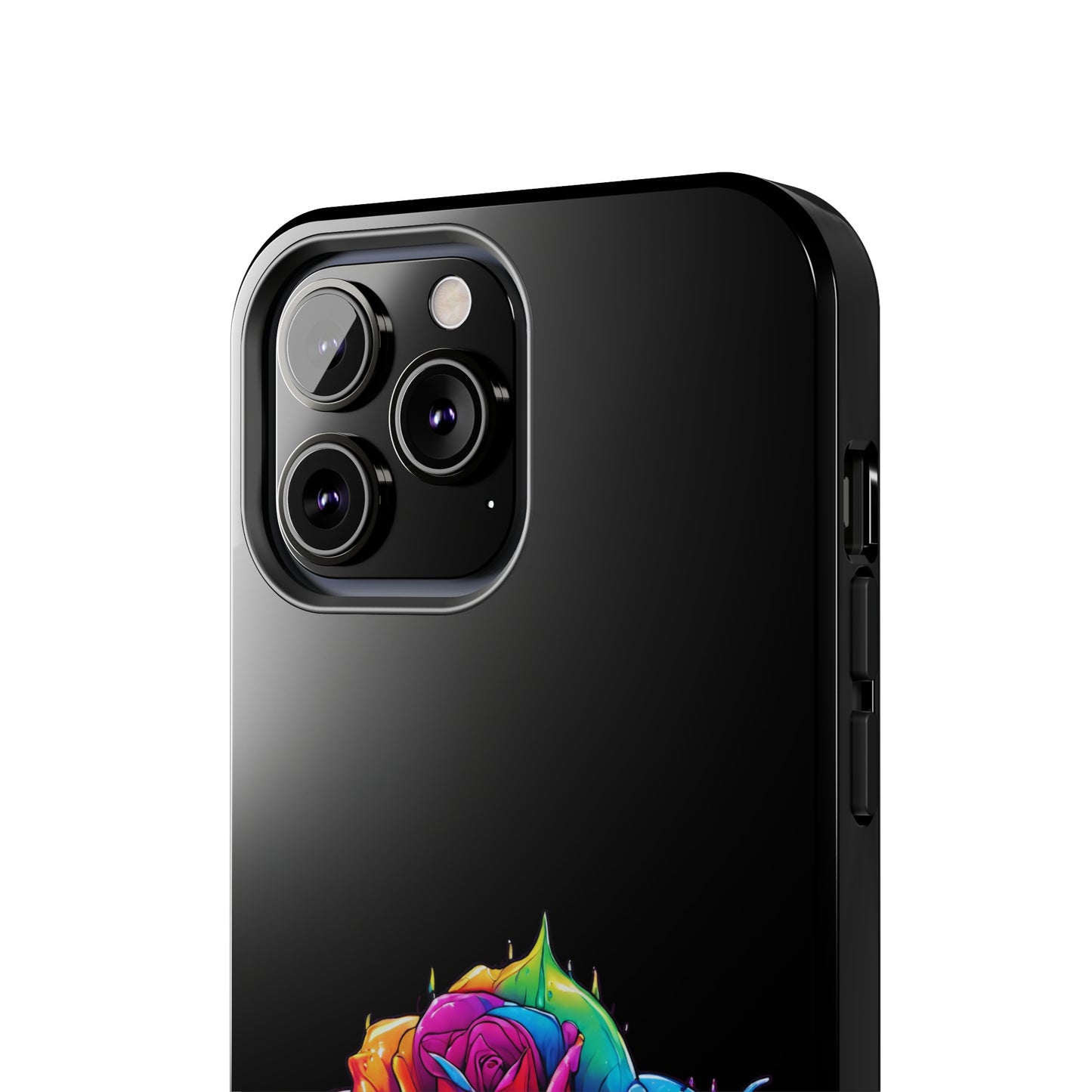 Rose Bleeding Colors on Black Tough Phone Cases