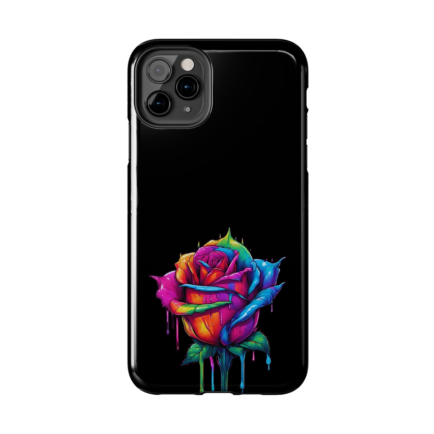 Rose Bleeding Colors on Black Tough Phone Cases