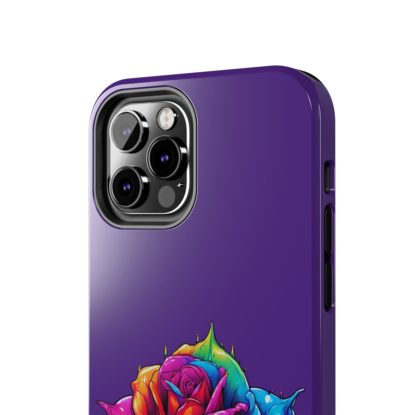 Rose Bleeding Colors on Purple Tough Phone Cases