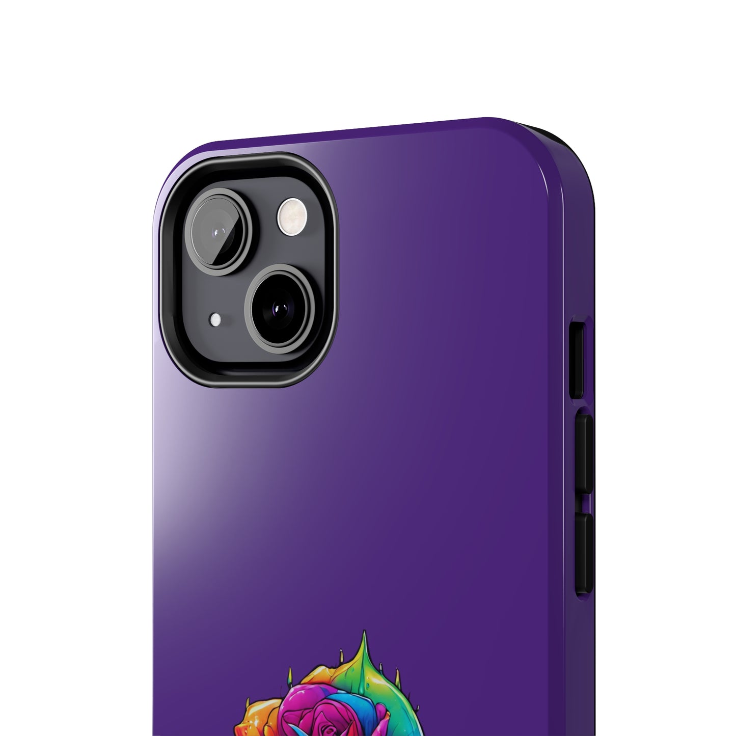 Rose Bleeding Colors on Purple Tough Phone Cases