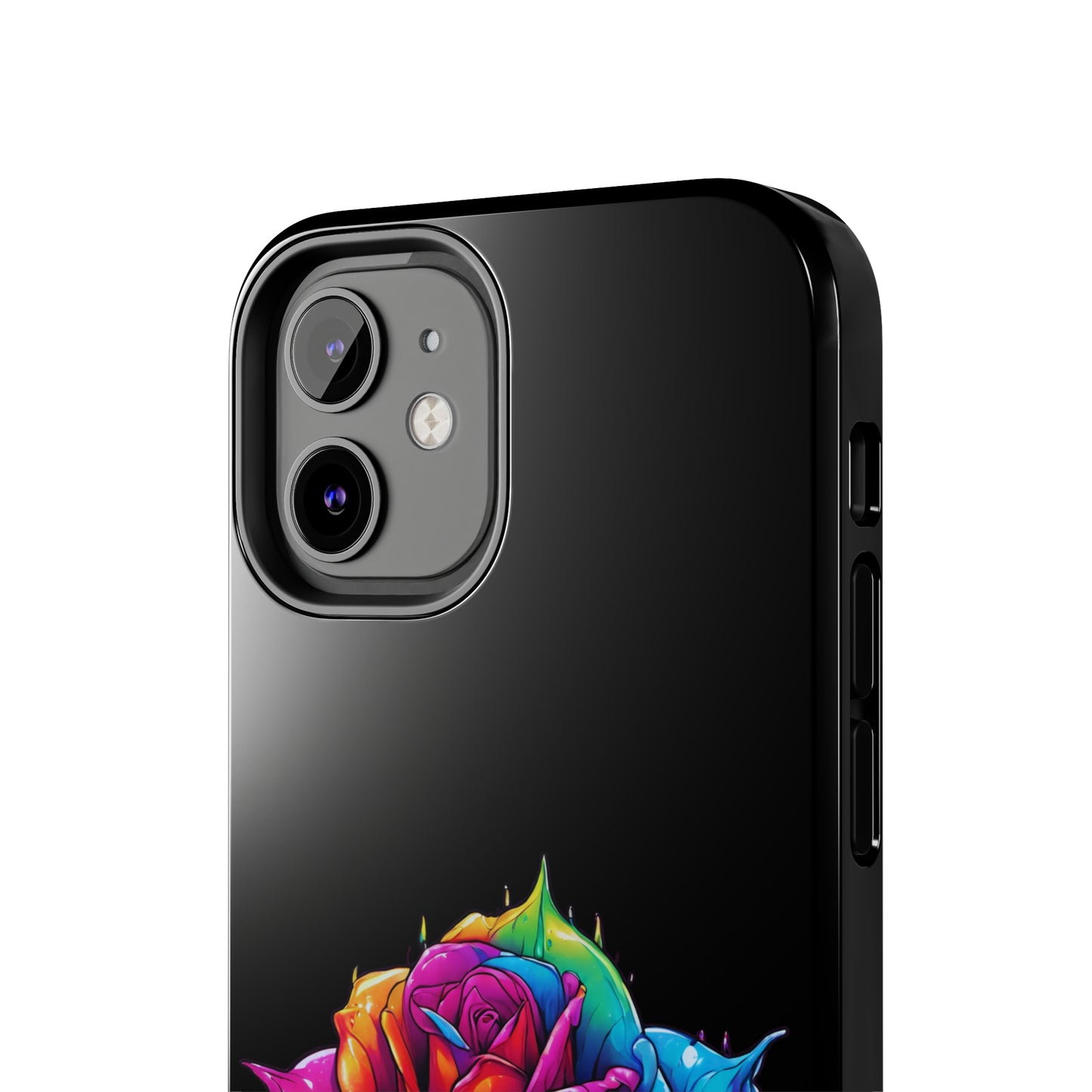 Rose Bleeding Colors on Black Tough Phone Cases