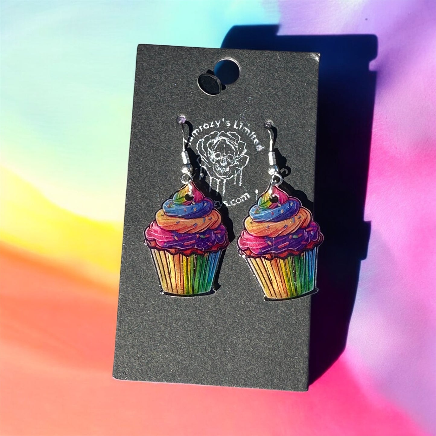 Neon Cupcake Dangle Earrings