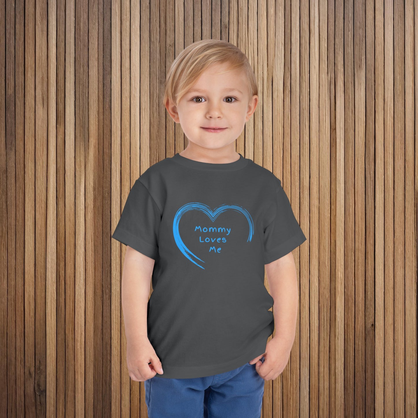 Blue "Mommy Loves Me" Toddler Short Sleeve Tee