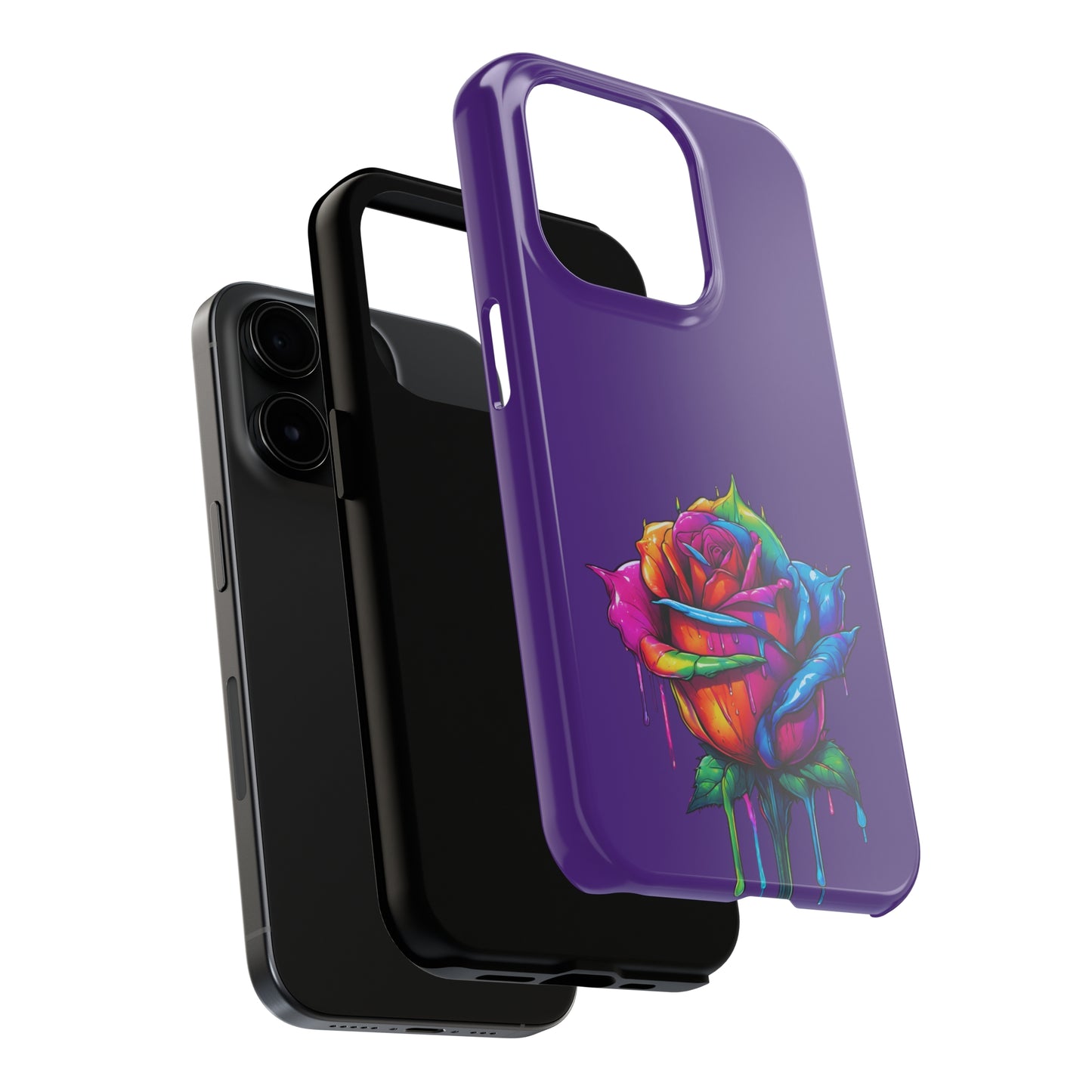 Rose Bleeding Colors on Purple Tough Phone Cases