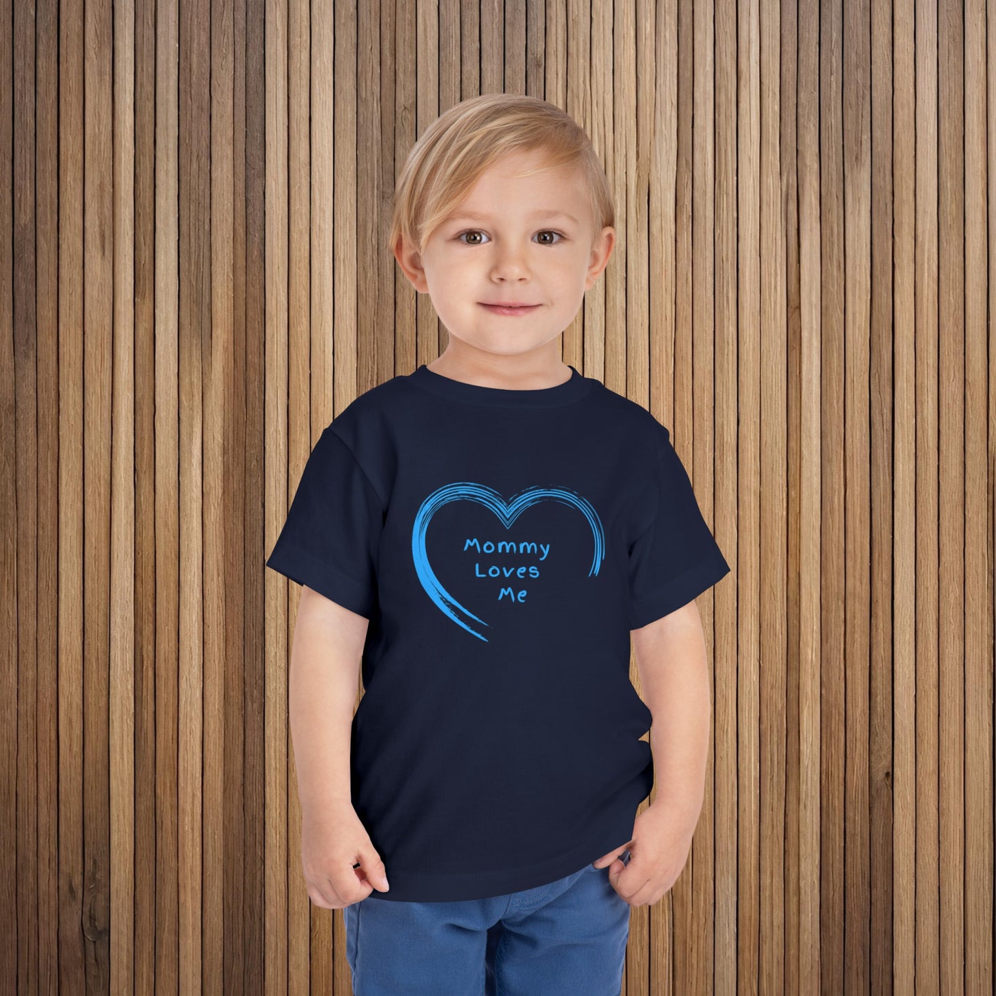 Blue "Mommy Loves Me" Toddler Short Sleeve Tee