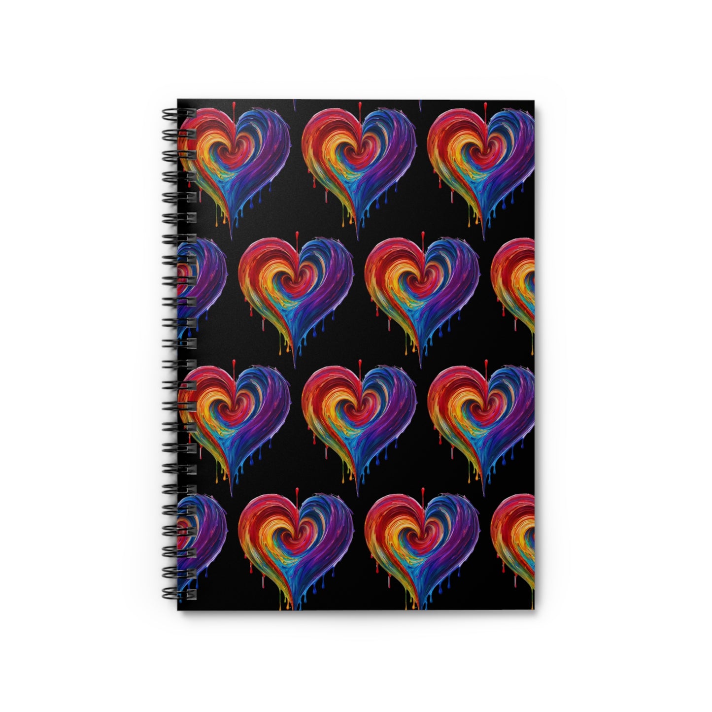 Heart Bleeding Colors Design Spiral Notebook - Ruled Lines Rainbow