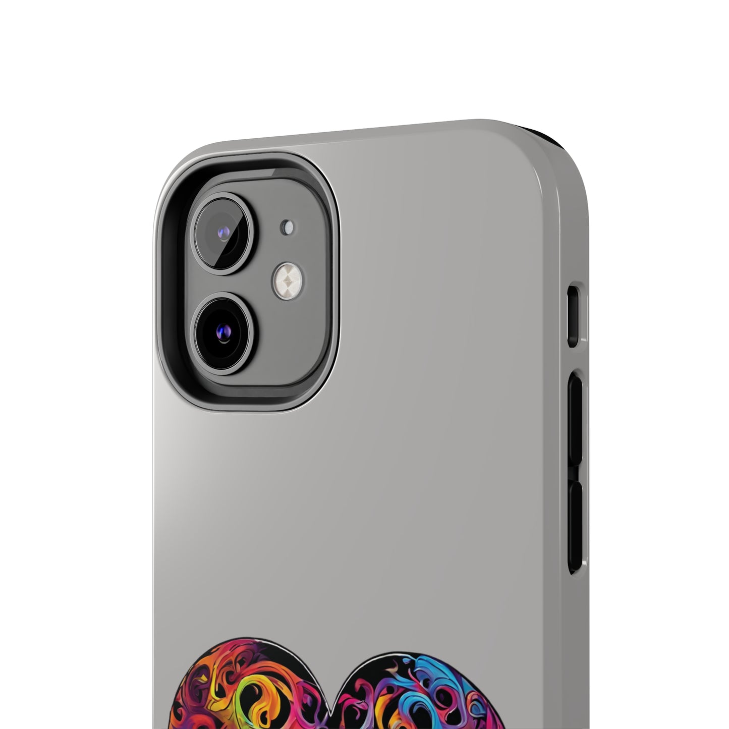 Colorful Heart Skull Tough Phone Cases