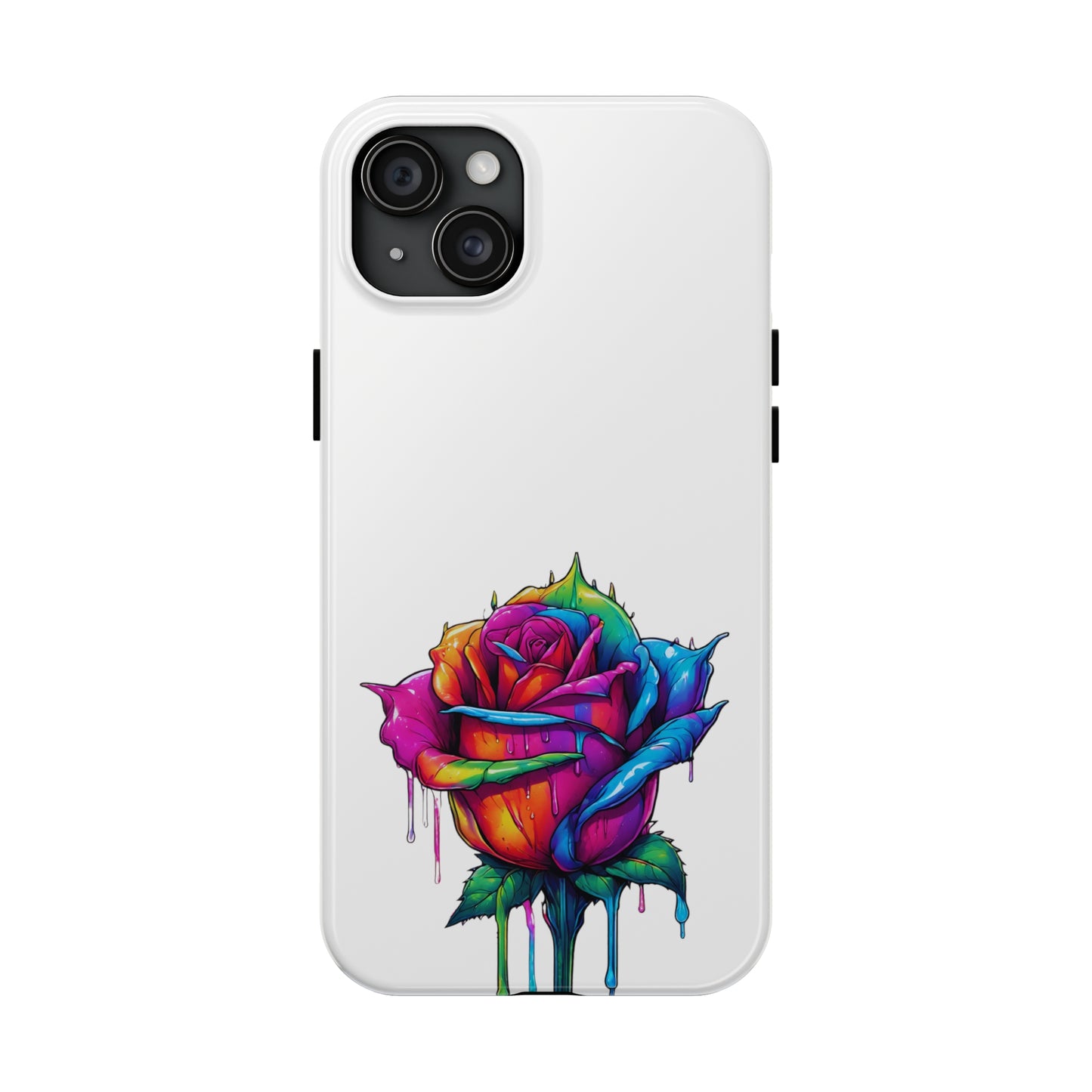Rose Bleeding Colors On White Tough Phone Cases