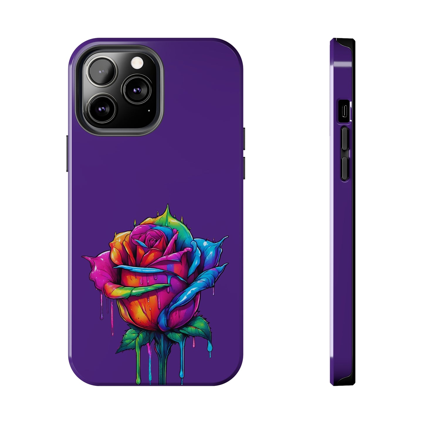 Rose Bleeding Colors on Purple Tough Phone Cases