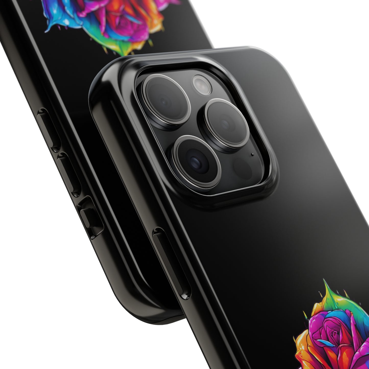 Rose Bleeding Colors on Black Tough Phone Cases