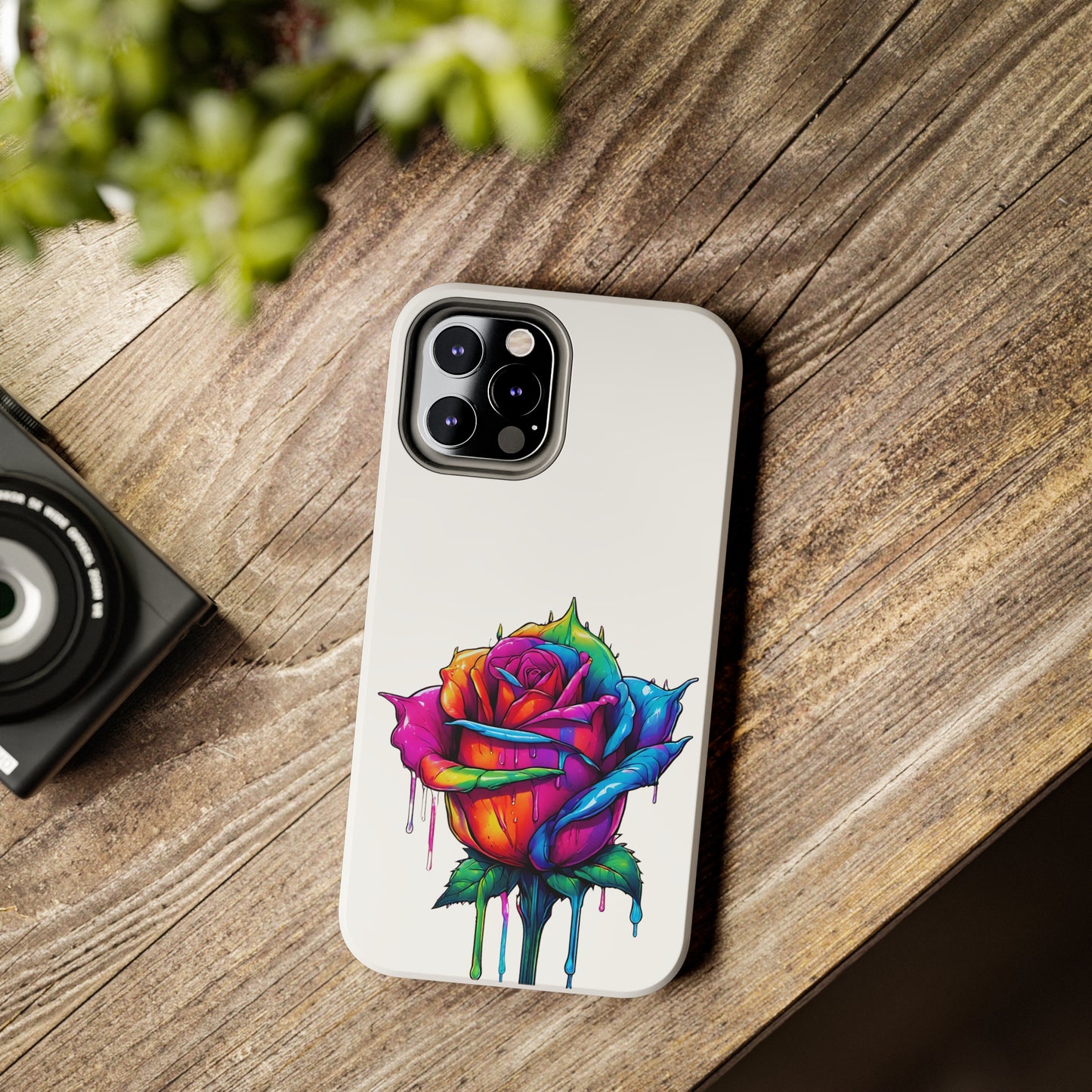 Rose Bleeding Colors On White Tough Phone Cases