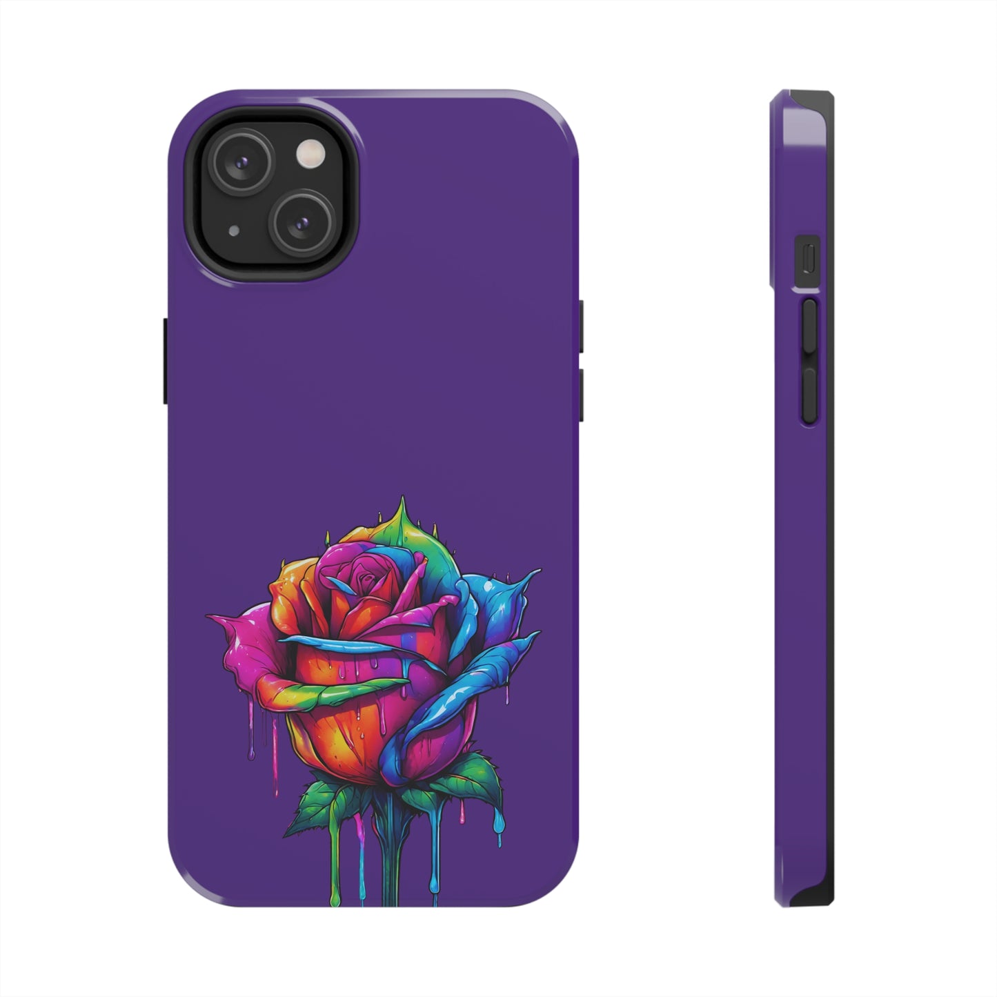 Rose Bleeding Colors on Purple Tough Phone Cases
