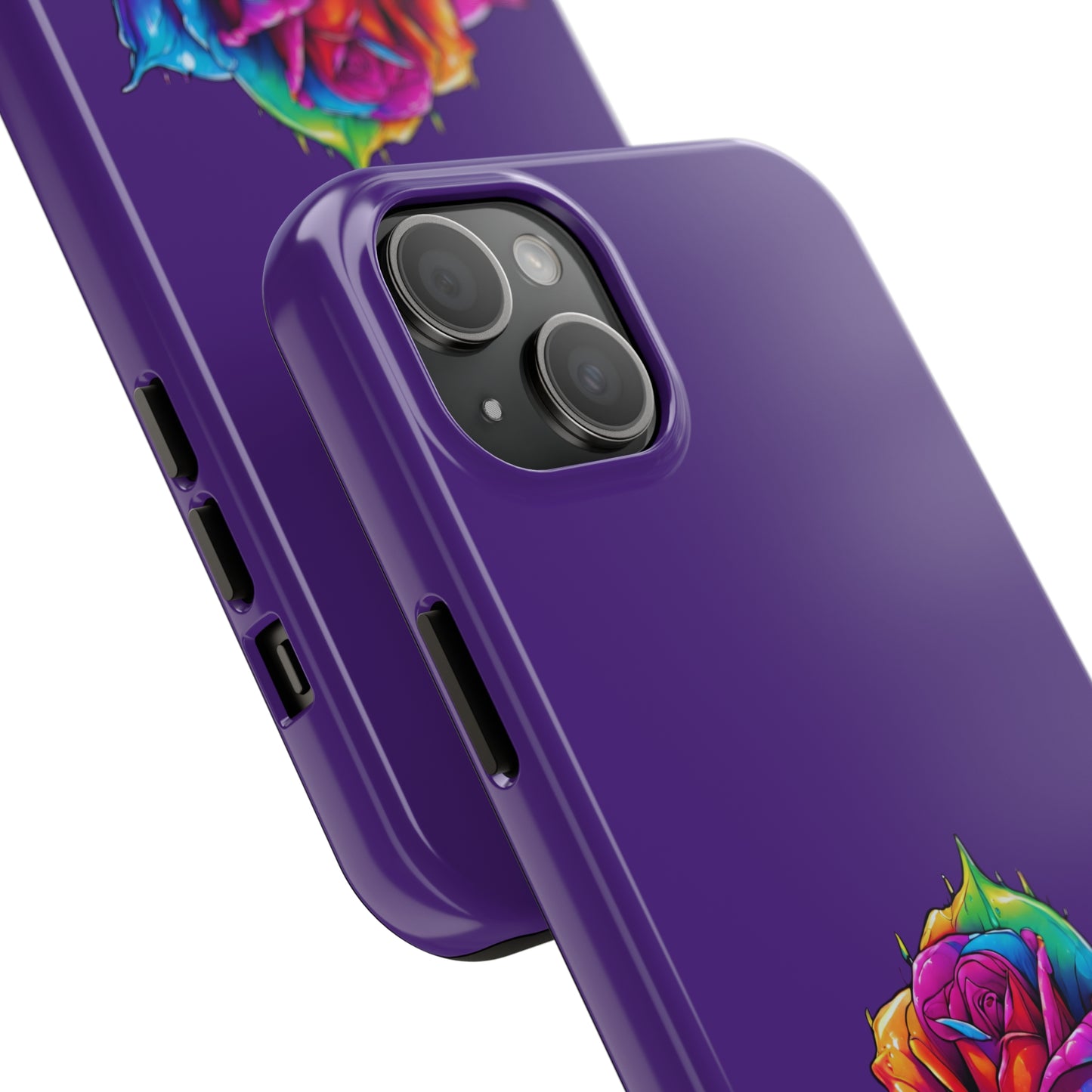 Rose Bleeding Colors on Purple Tough Phone Cases