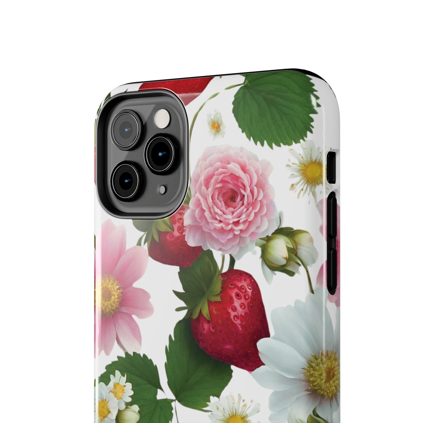 Floral Strawberries Design Tough Phone Cases