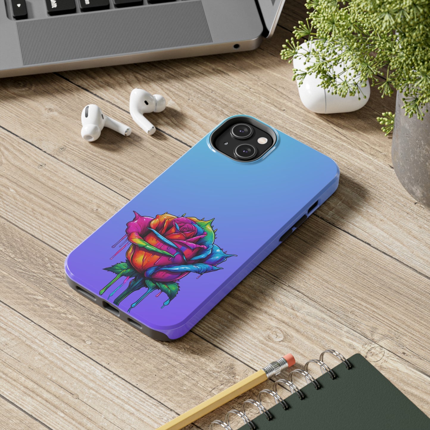 Rose Bleeding Colors Tough Phone Cases