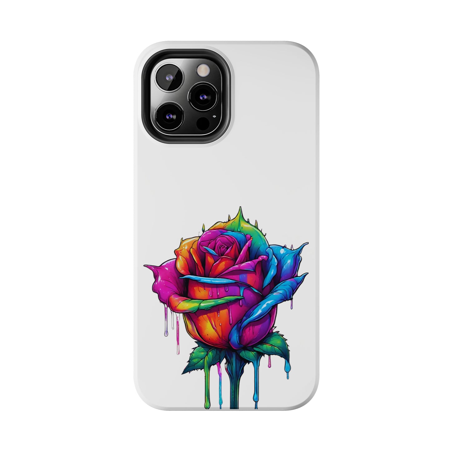 Rose Bleeding Colors On White Tough Phone Cases