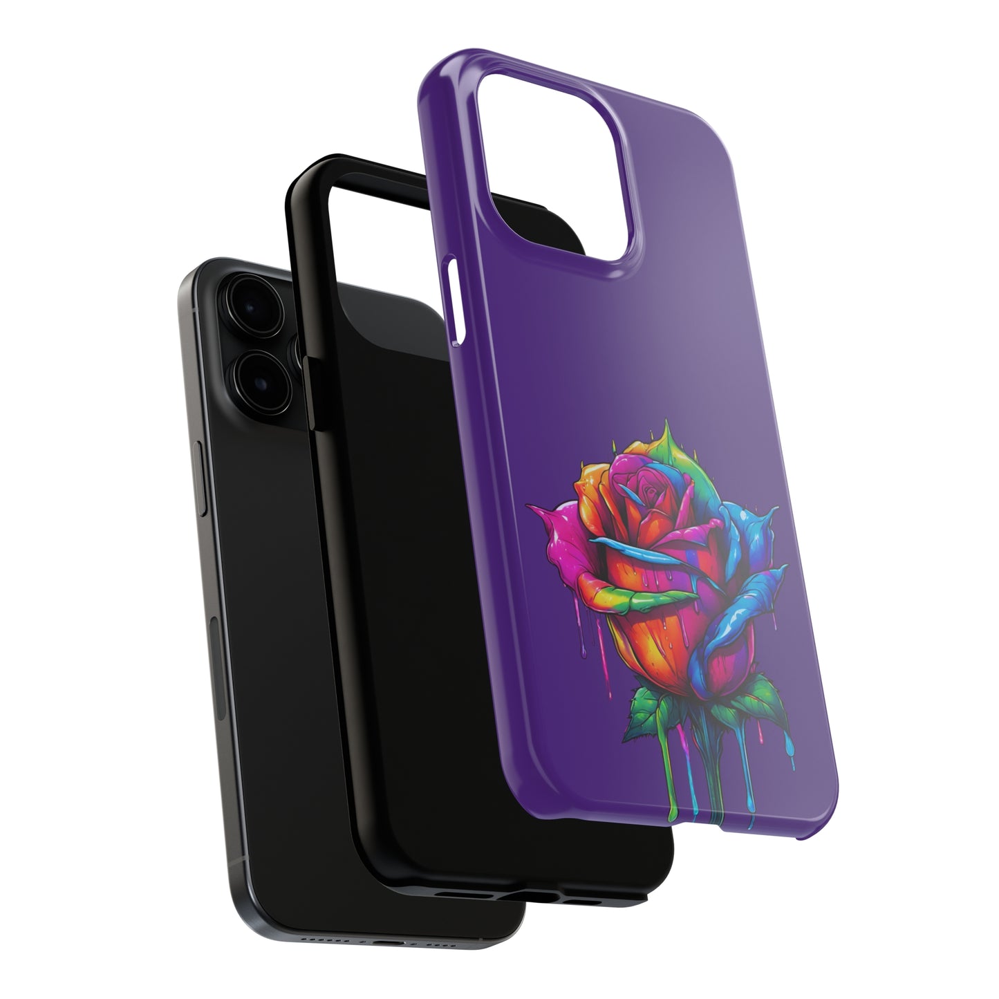 Rose Bleeding Colors on Purple Tough Phone Cases