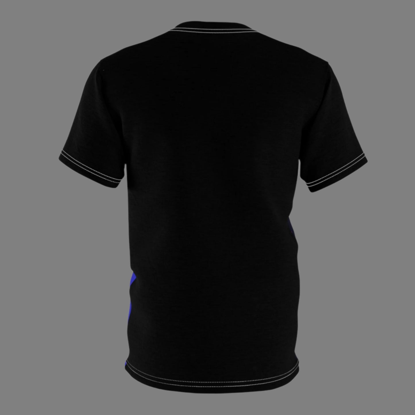 Pink Chimp on Blue and Black Unisex Cut & Sew Tee (AOP)