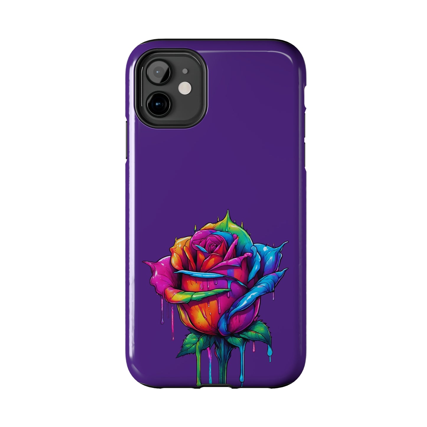 Rose Bleeding Colors on Purple Tough Phone Cases