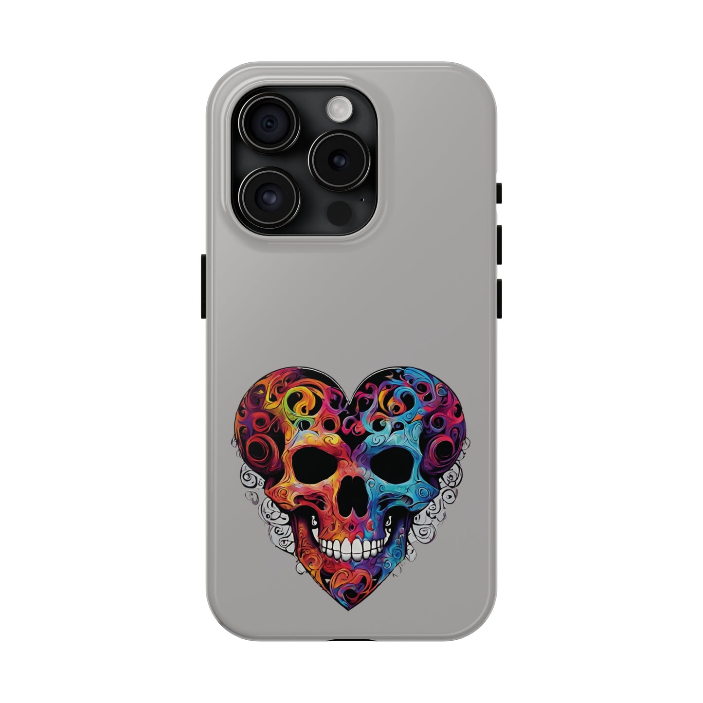 Colorful Heart Skull Tough Phone Cases