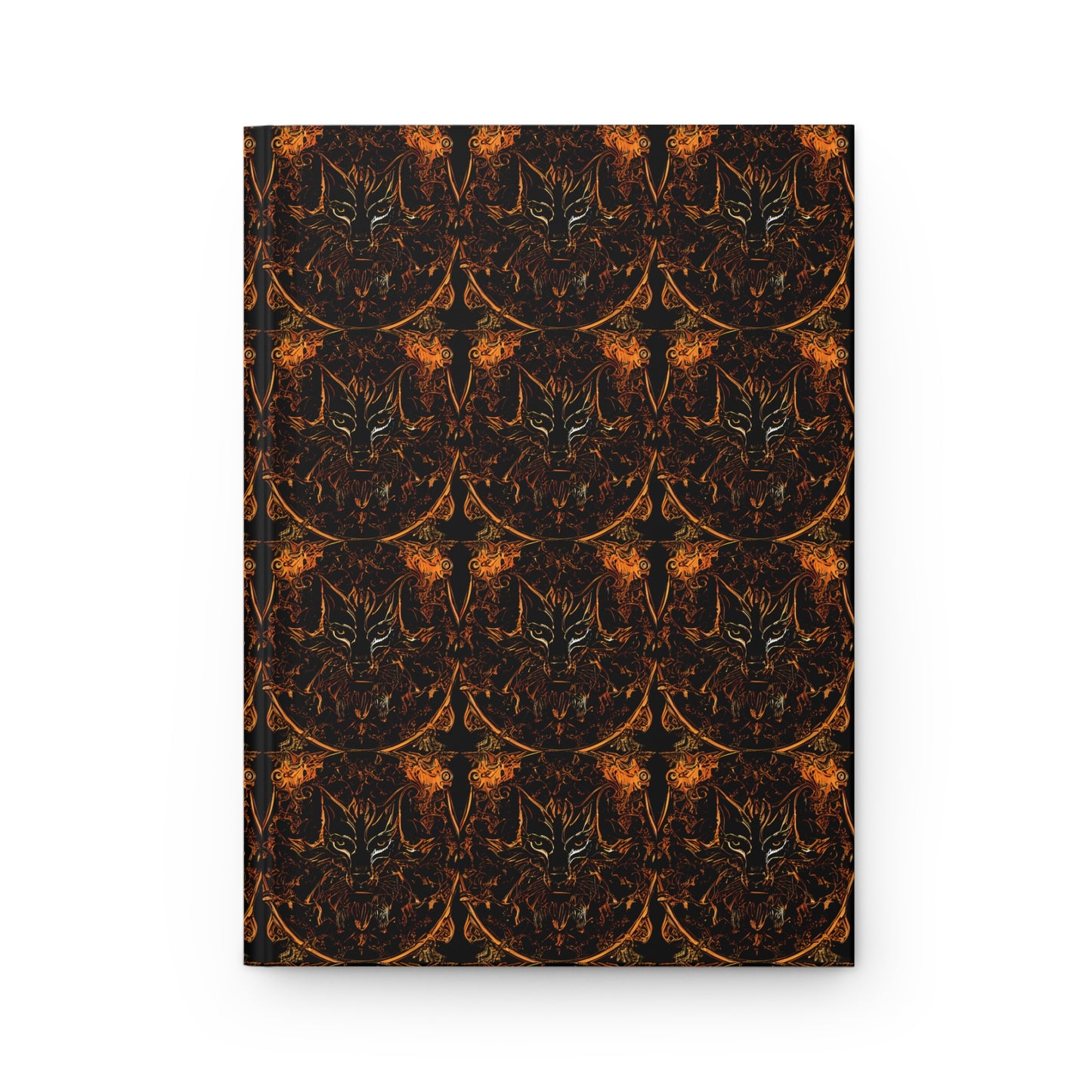 Tribal Wolf on Black Hardcover Journal Matte