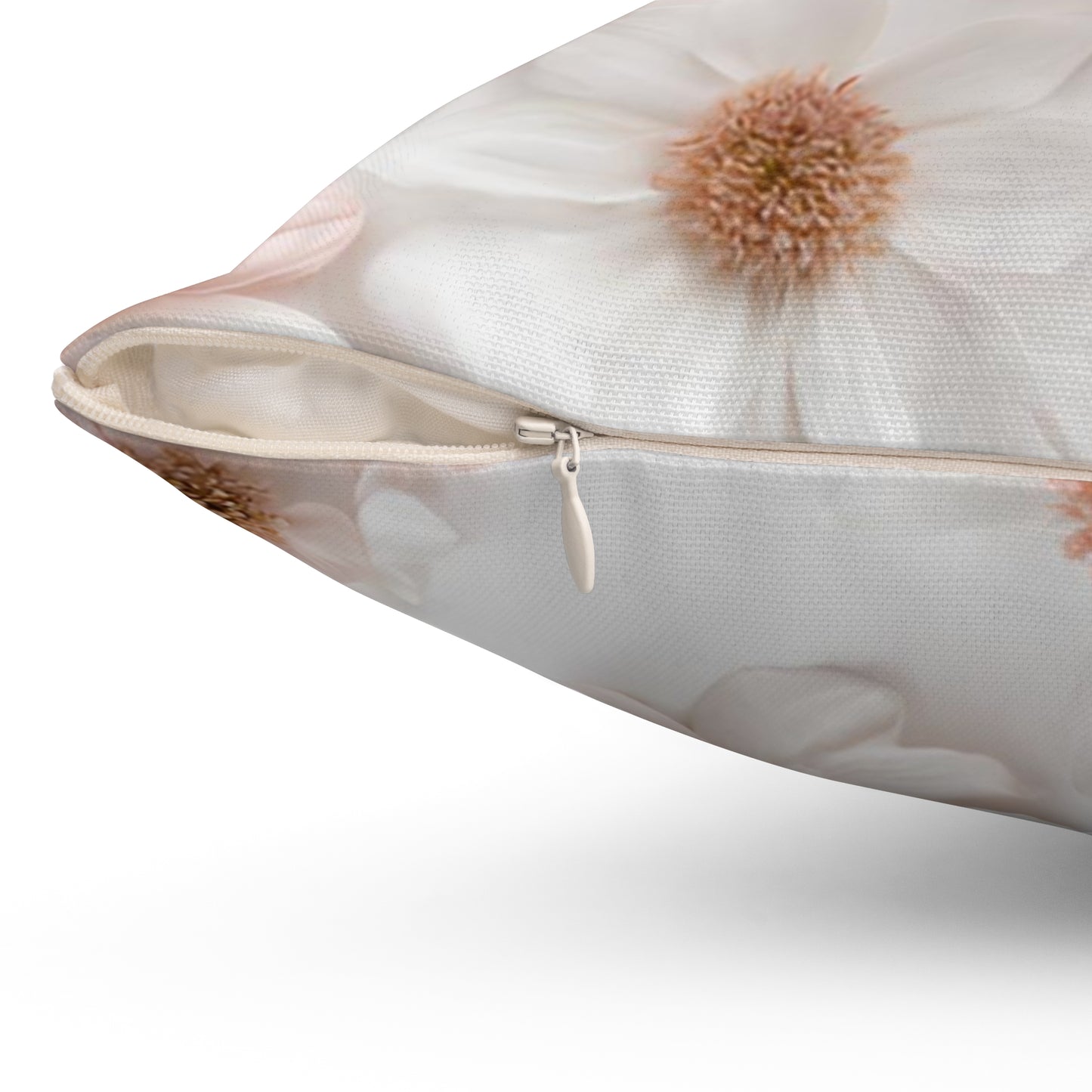 Blush Pink Floral Design Both Sides on Spun Polyester Square Pillow