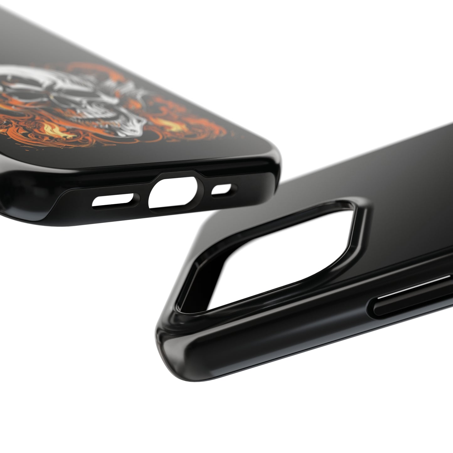 Flaming Skull Design Tough Phone Cases