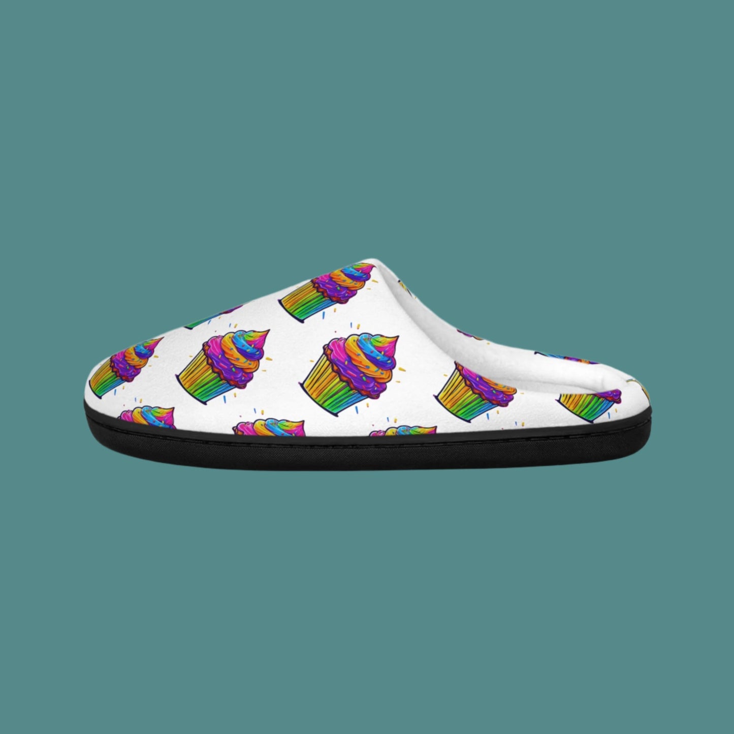 Neon Cupcakes Women's Indoor Slippers in White