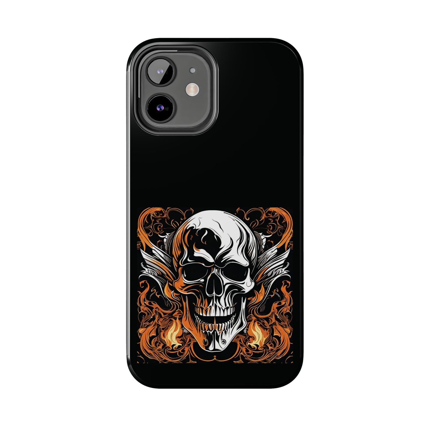 Flaming Skull Design Tough Phone Cases