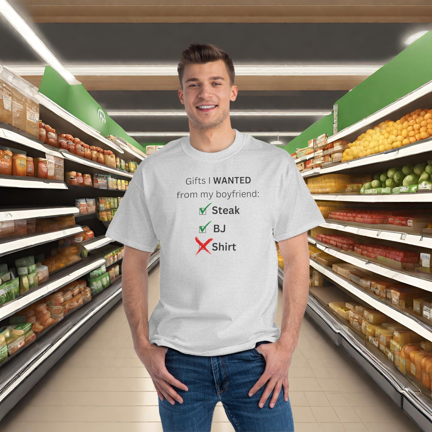 Gift Checklist for Boyfriend from Him Beefy-T® Short-Sleeve T-Shirt