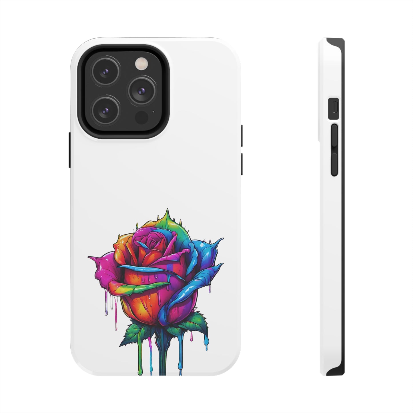 Rose Bleeding Colors On White Tough Phone Cases