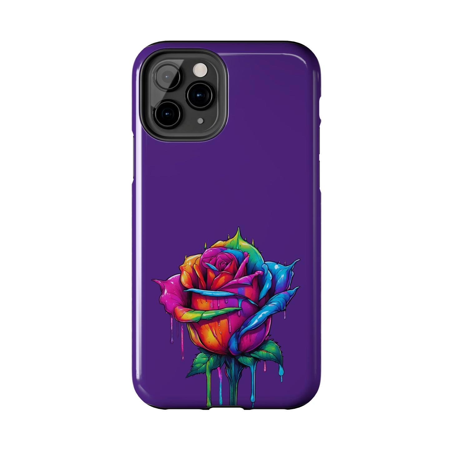 Rose Bleeding Colors on Purple Tough Phone Cases