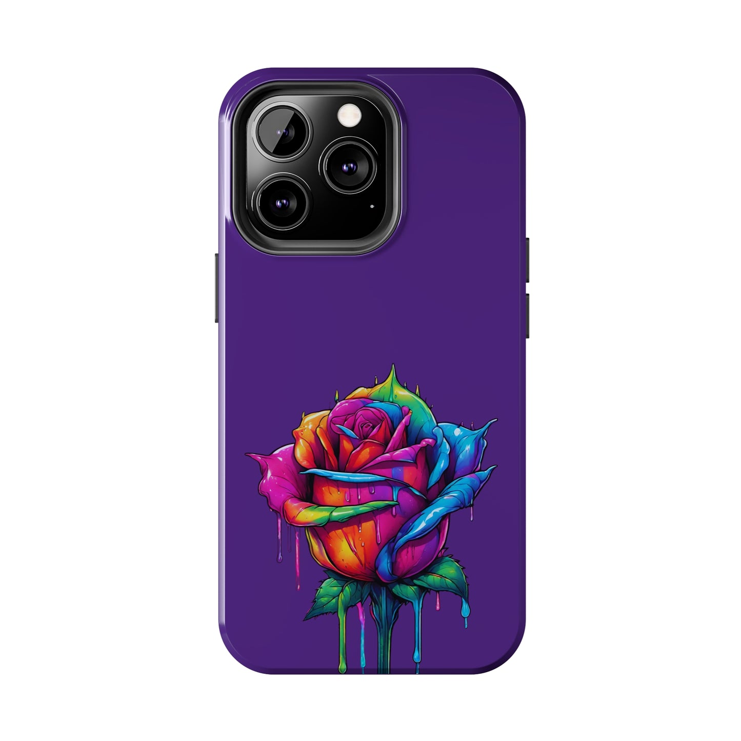 Rose Bleeding Colors on Purple Tough Phone Cases