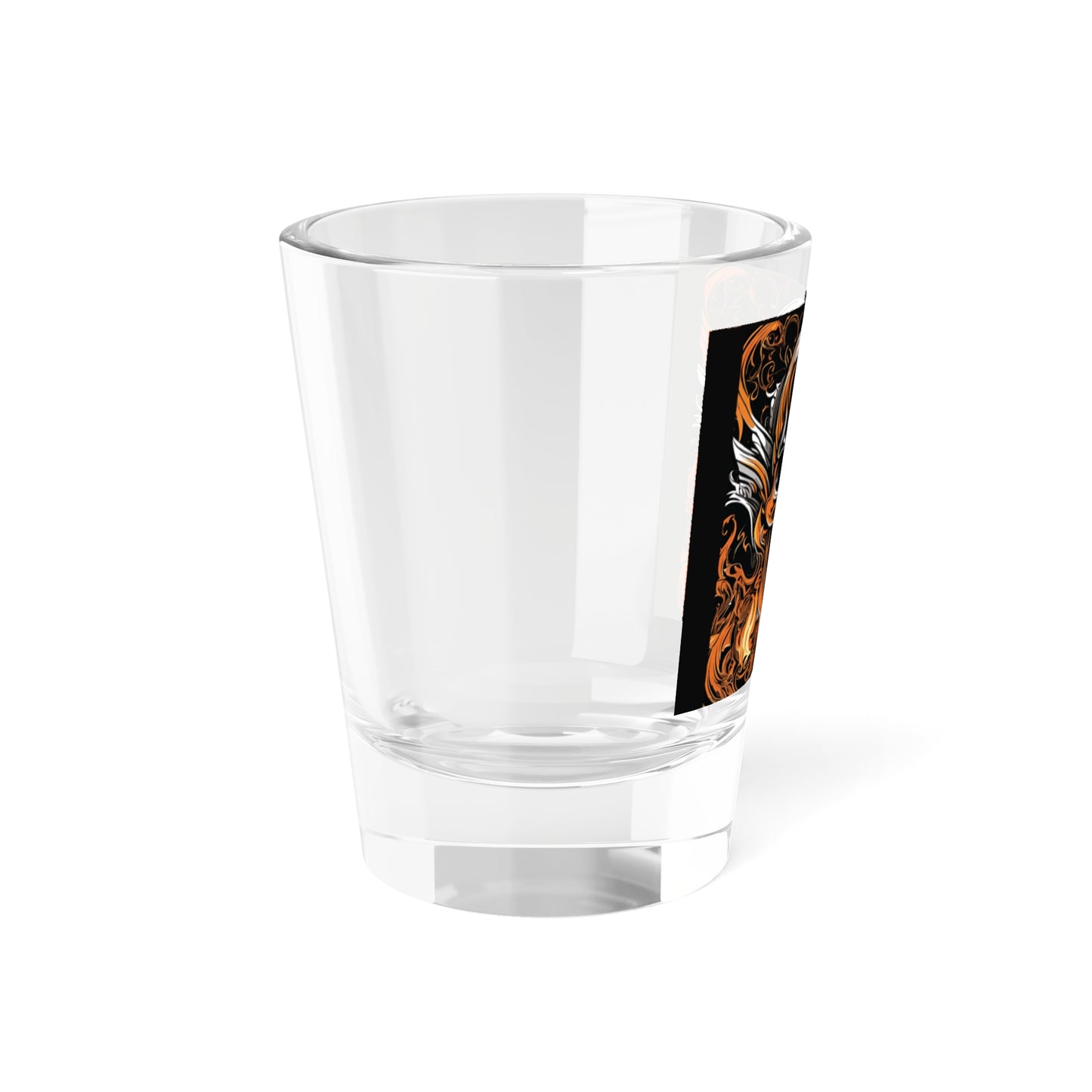 Flaming Skull Design Shot Glass, 1.5oz