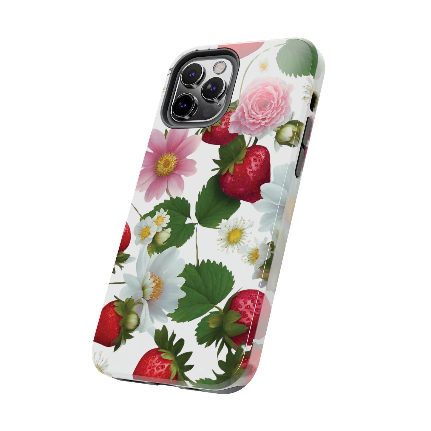 Floral Strawberries Design Tough Phone Cases